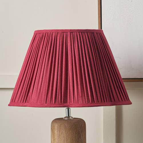 Malia 45cm Mulberry Red Pleated Scalloped Lamp Shade