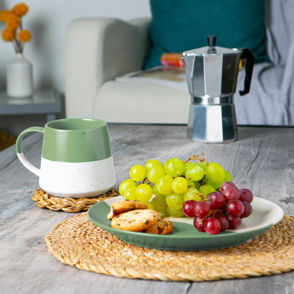 Sage Green Block Flecked Stoneware Mug