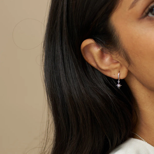 Silver Starburst Earrings Gift Box by Orelia