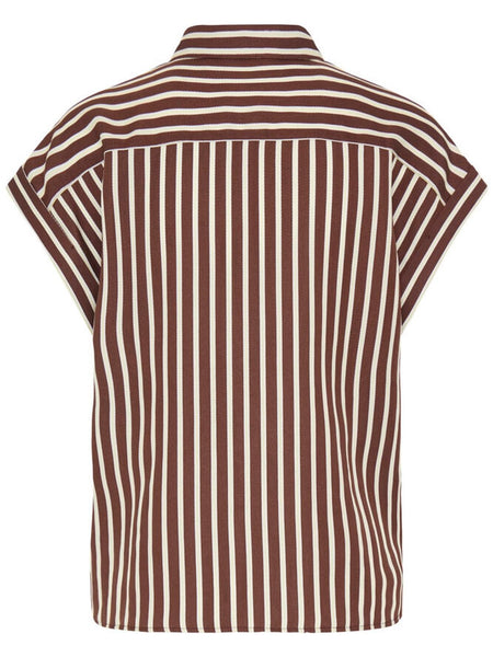 Chocolate French Striped Shirt by B Young