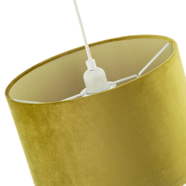 Soft Velvet Olive Green Fabric Round Lamp Shade For Table or Pendant