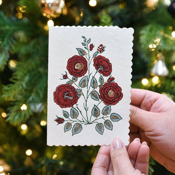 Block Printed- Gulab Sage Card