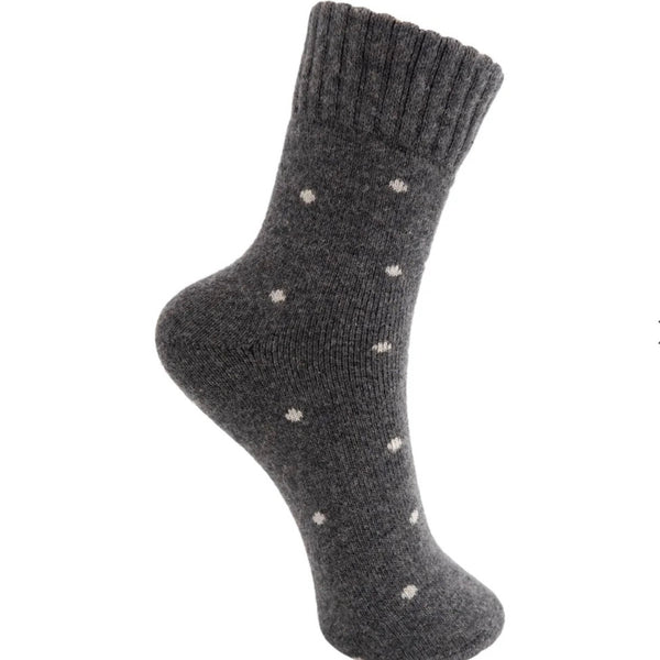 Grey Wool Dot Socks