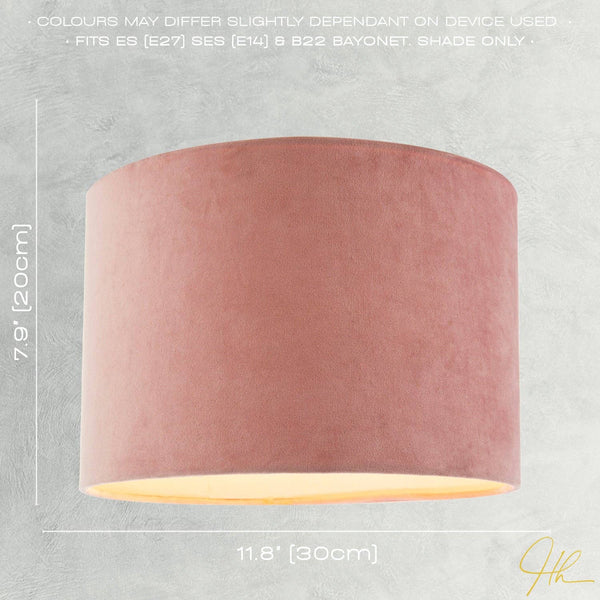 Soft Velvet Blush Pink Fabric Round Lamp Shade