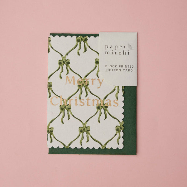 Bows Holly Green Card
