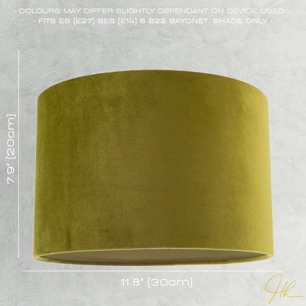 Olive Green Velvet Round Lamp Shade