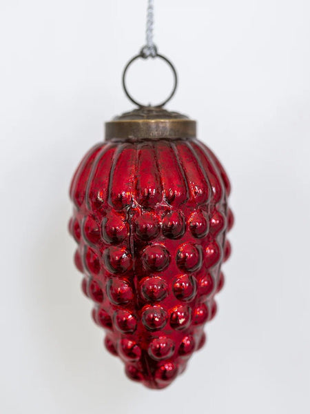 Red Antique Fir Cone  Bauble