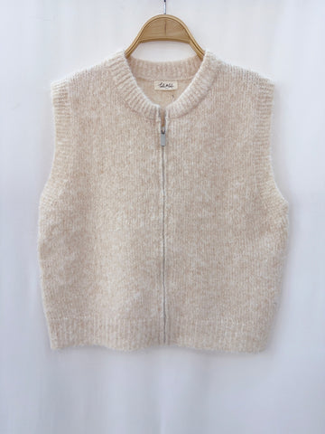 Cream Zip Tank by Lili and Lala