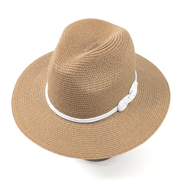 White Reef Knot Panama Foldable Hat