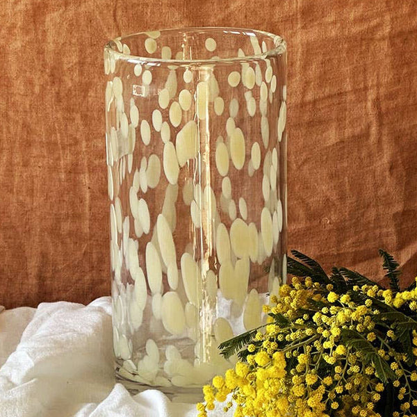 Yellow Marble Glass Vase