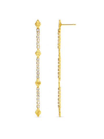 Cupchain & Etched Detail Drop Earrings