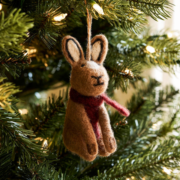 Felt Hare Christmas Decoration