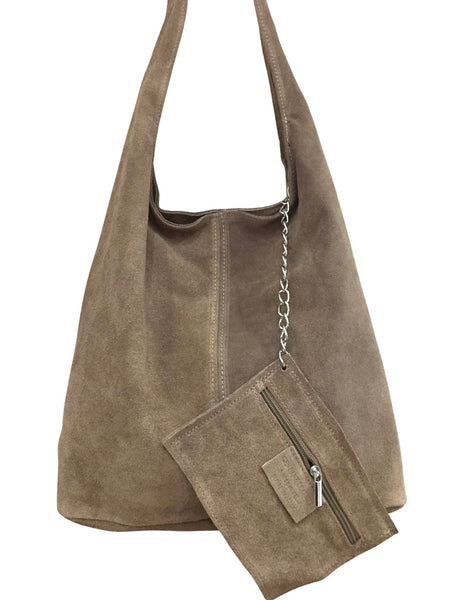 Taupe Suede Work Bag