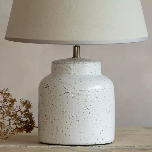 Ceramic Ossa Lamp with Cream Shade