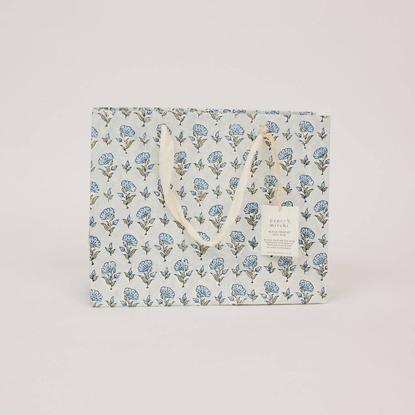 Blue Block Printed Gift Bags (Medium)