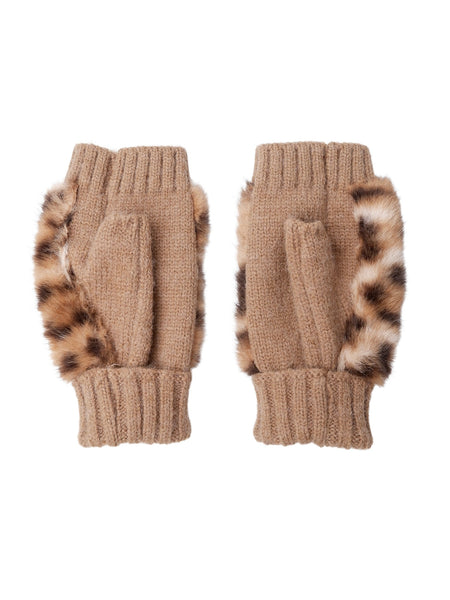Natural leopard Print Hand Warmers By Black Colour