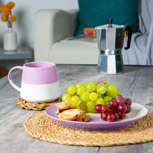 Soft Pink Block Flecked Stoneware Mug