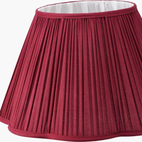 Malia 45cm Mulberry Red Pleated Scalloped Lamp Shade