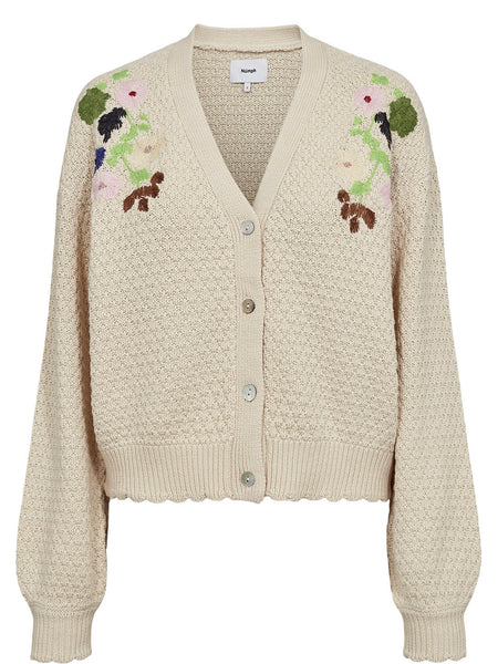 Floral Embroidered Cotton Cardigan by Nümph