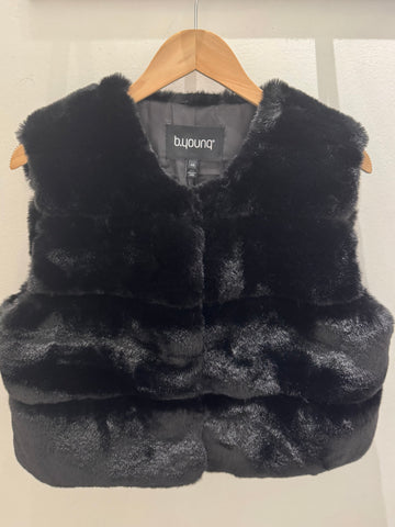 Black Faux Fur Gilet by B Young
