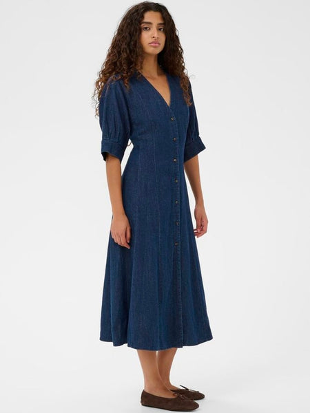 Dark Blue Denim Dress By Soaked