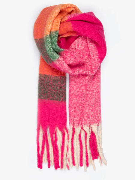 Pink/Orange Check Scarf