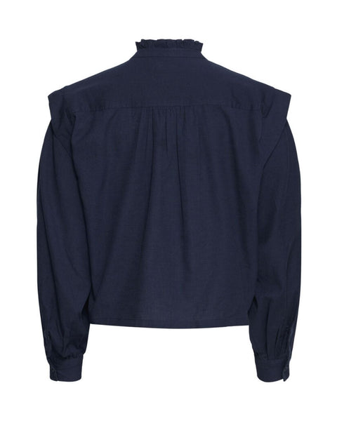 Midnight Smock Cotton Blouse by Ichi