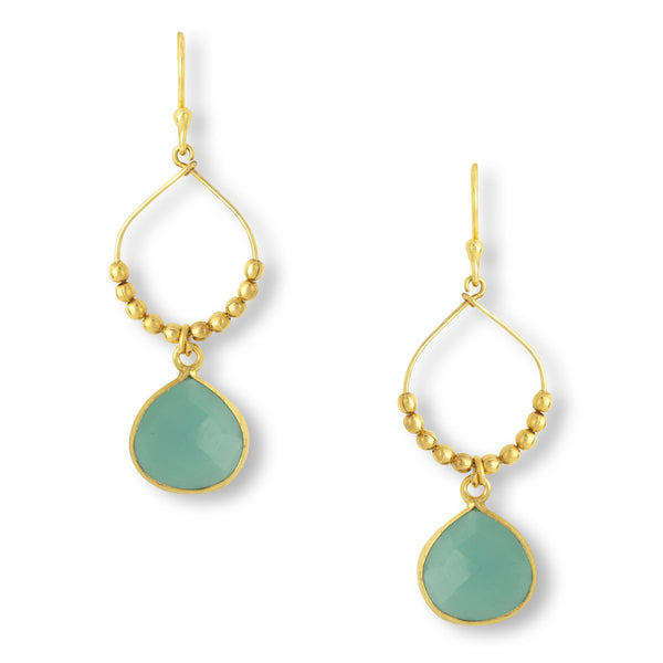 Aqua Bay Reef Chalcedony Earrings by Ashiana