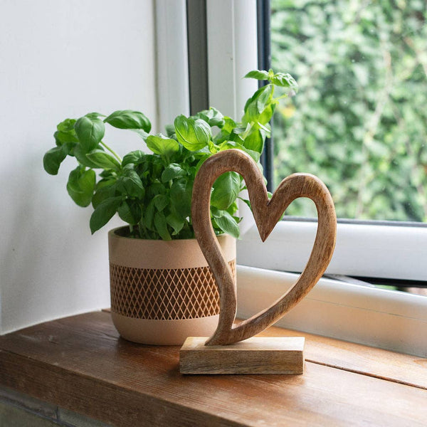 Wood Decorative Hand-carved Heart