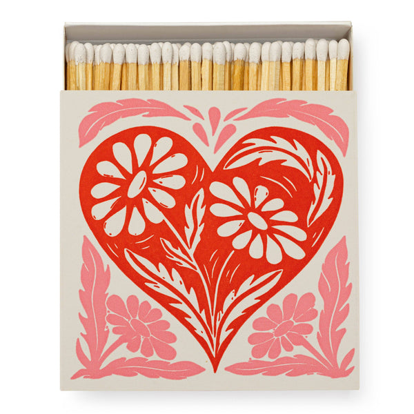 Botanical Heart Square Matchboxes