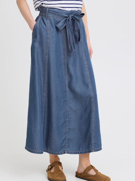 Mid Blue Denim Skirt by B Young