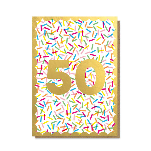 Sprinkles 50th Birthday Card by Stormy Knight