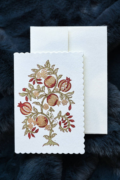 Block Printed-Anaar Scarlet Card