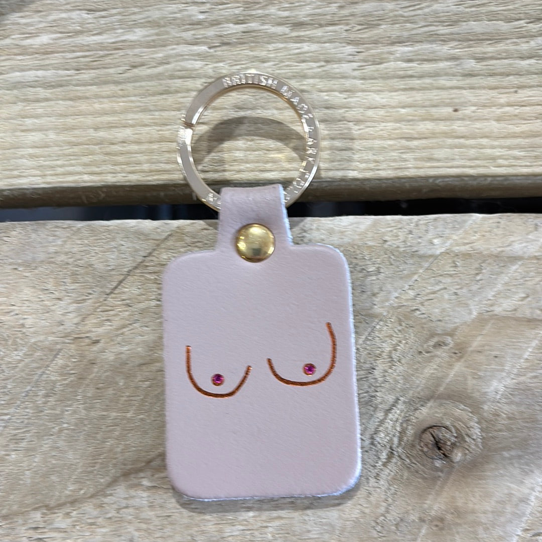 Boobs Key Fob in Nude Leather By Ark Colour Design