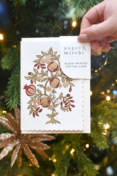 Block Printed-Anaar Scarlet Card