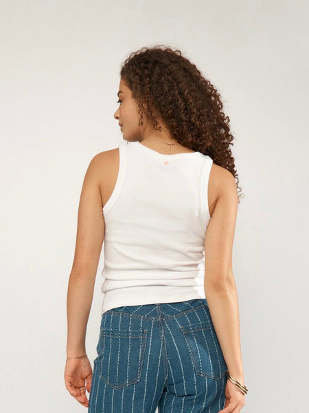 White Jersey Vest by Numph