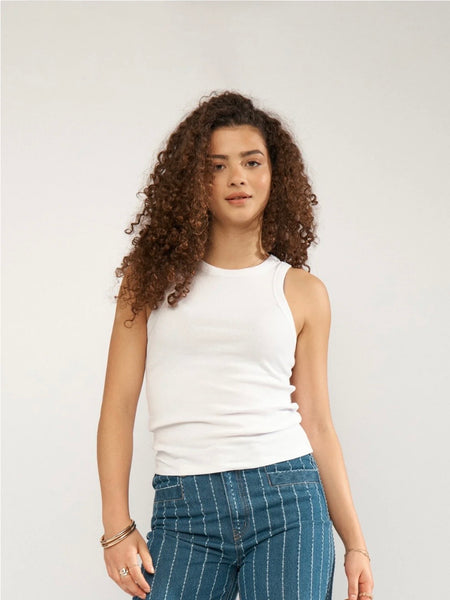 White Jersey Vest by Numph