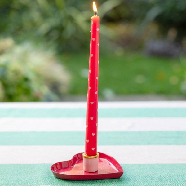 Enamel Heart Shaped Candle Holder