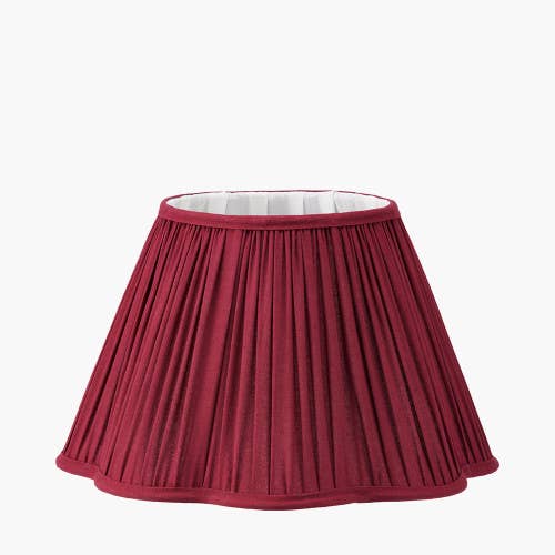 Malia 35cm Mulberry Red Pleated Scalloped Lamp Shade