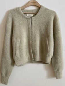 Oatmeal Fluffy Knitted Jacket by Ese O Ese