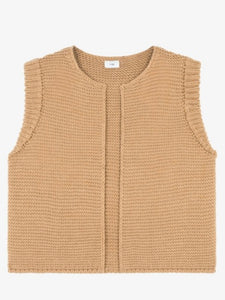 Camel Knitted Gilet by An’ge