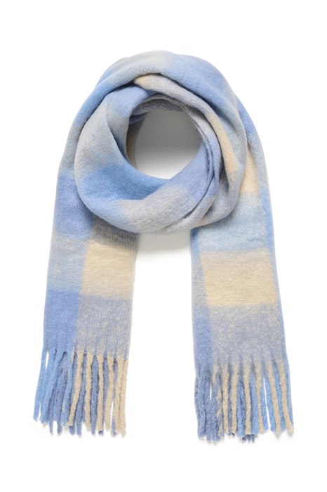 Soft Blue Check Scarf by Saint Tropez