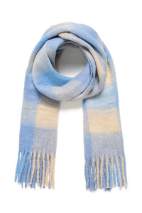 Soft Blue Check Scarf by Saint Tropez