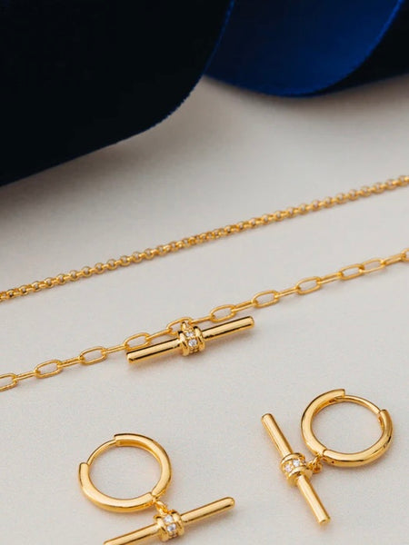 Crystal Detail T-Bar Earrings by Orelia