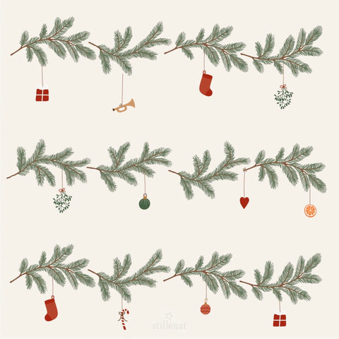 Christmas Garland Paper Napkin 50 Pack