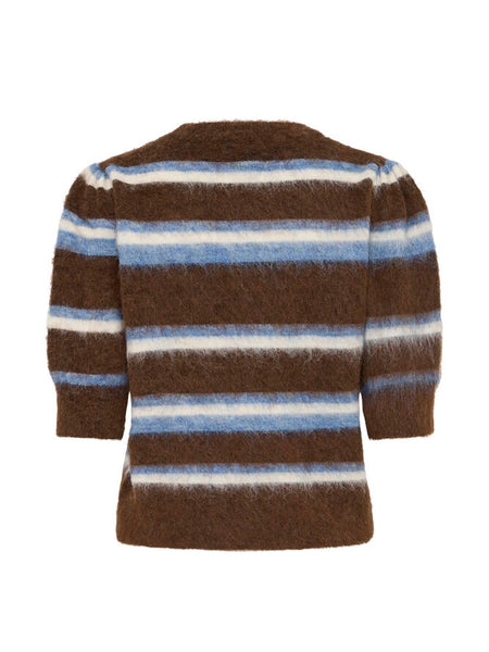 Brown Striped Short Sleeve Jumper by B.Young