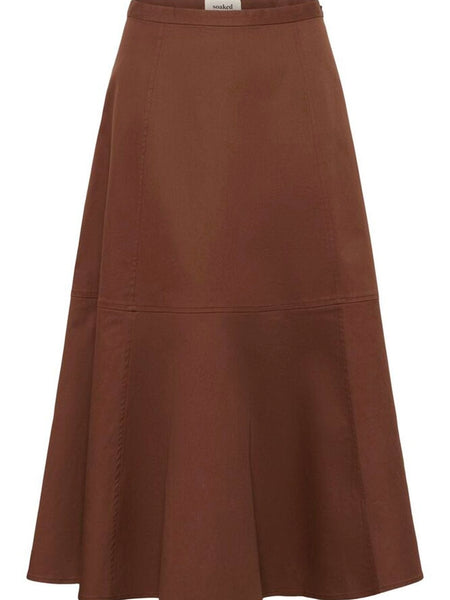 Cappuccino A Line Cotton Skirt By Soaked