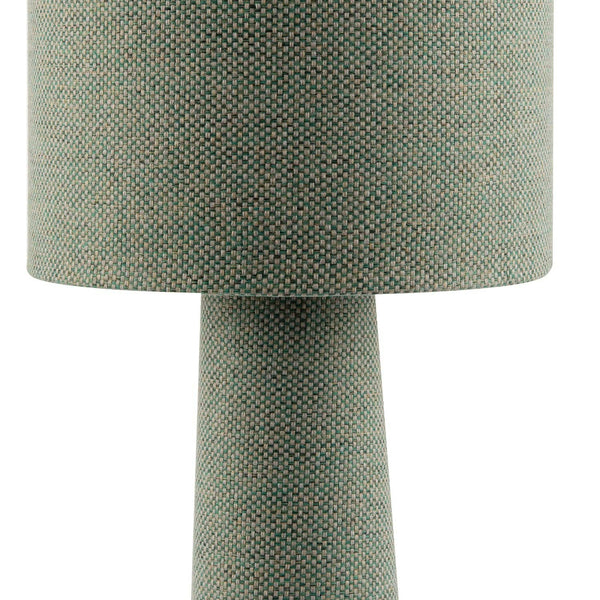 Forest and Olive Green Jacquard Linen Lamp with Fabric Shade and Base