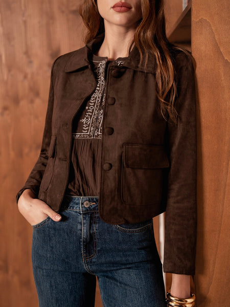 Chocolate Suede Jacket by Oraije