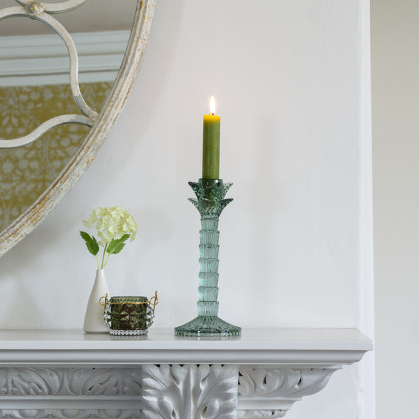 Green Glass Candlestick
